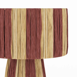 Lampe rayée terracotta en feuille de palmier - Soléa