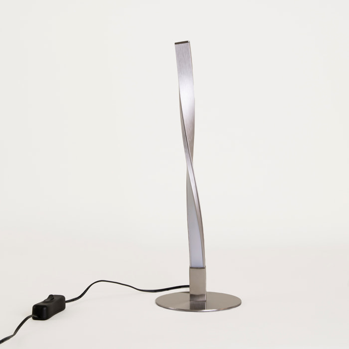 Forlight Sobremesa Benta LED 2.5W Blanco Neutro 4000K On-Off Níquel Satinado, Blanco Opal Lámpara de Mesa LED de Bajo Consumo