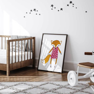 Affiche enfant copine de quartier  Affiche sous cadre noir