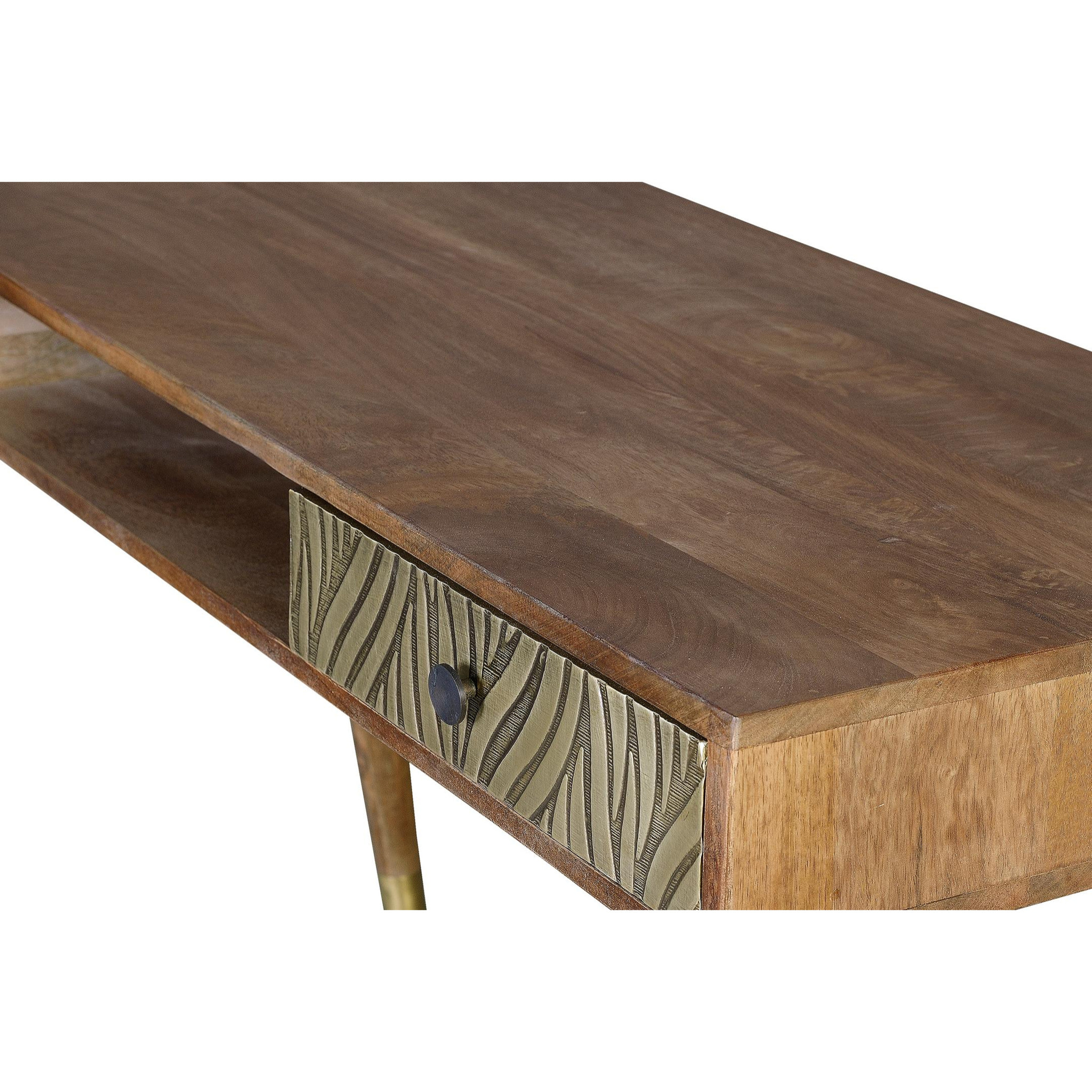 Escritorio de Madera de Mango 130 Cm Estilo Retro Moderno