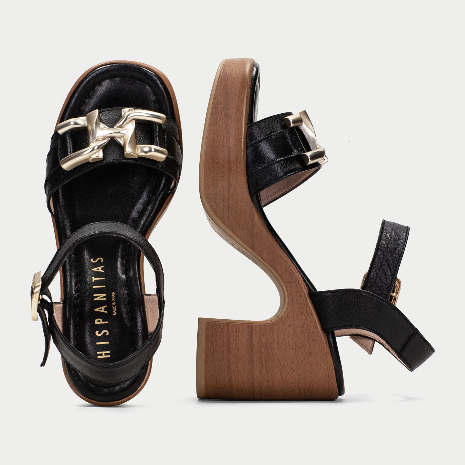 Sandalia Tacon Africa Negro 9 cm