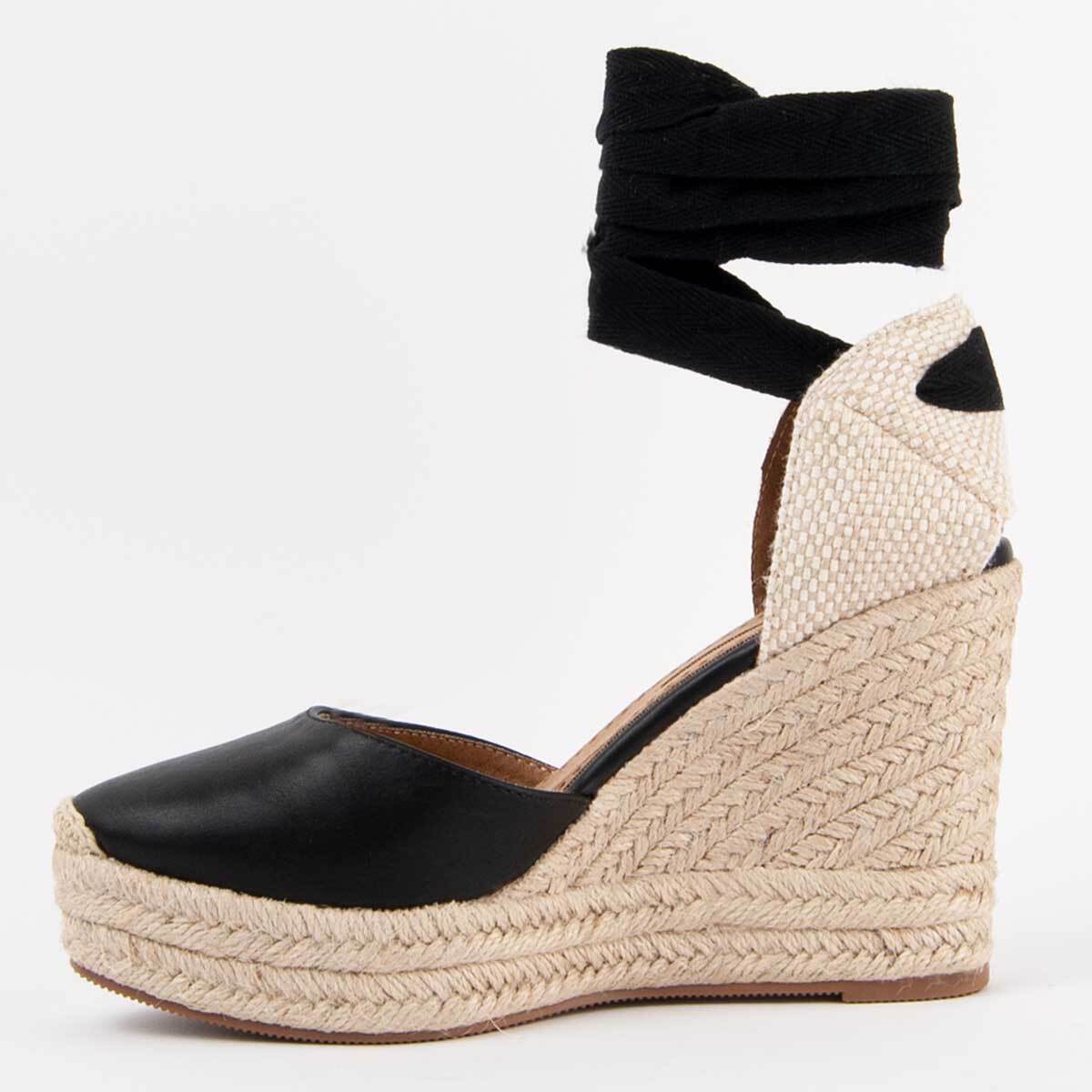 Alpargata De Cuña - Negro - Altura: 10 Cm