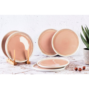 Assiette OXYGEN Ø21,5cm - 6 pièces - Rose poudre