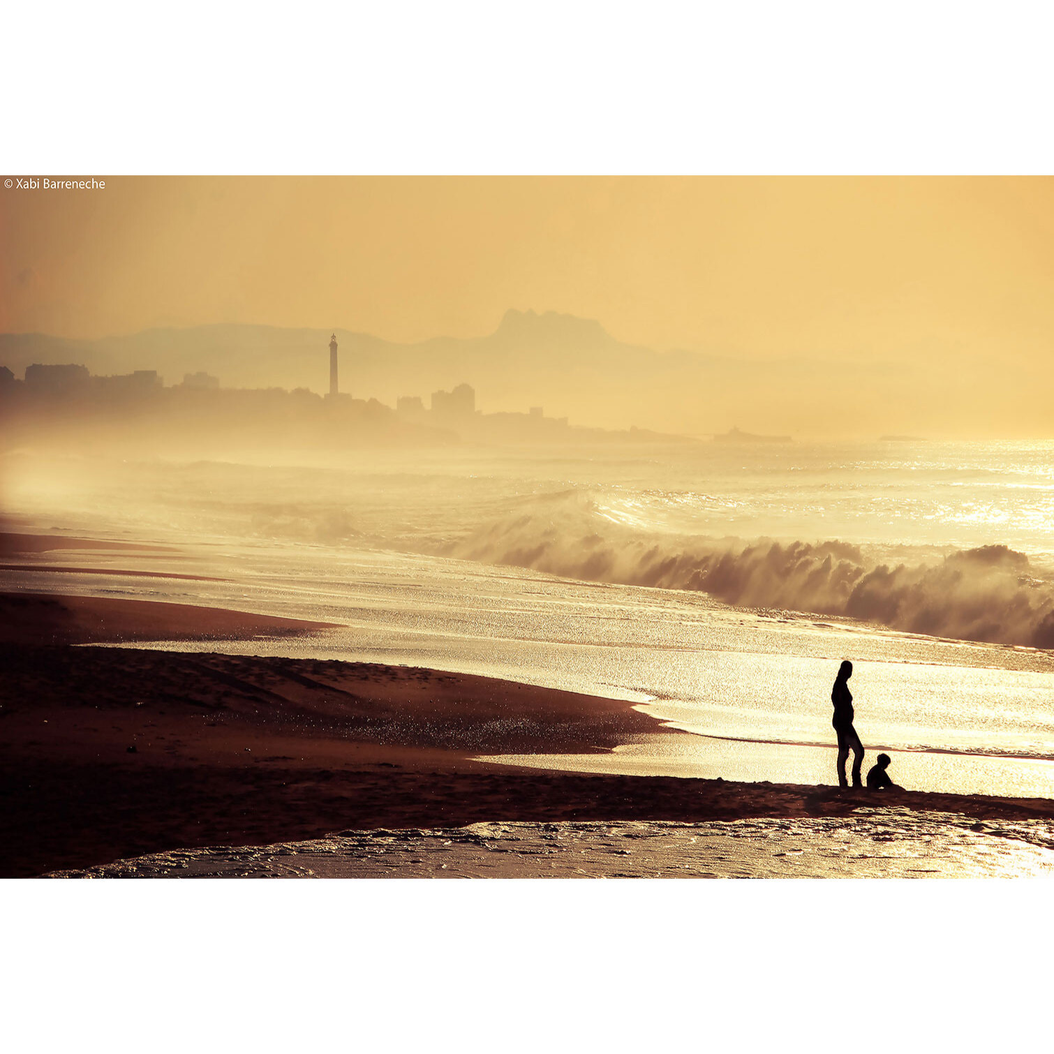 Tableau paysage ocean plage anglet  Toile imprimée