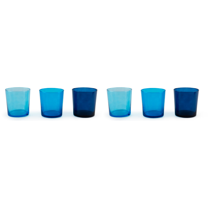 Set 6 Bicchieri Excelsa – Manhattan, Vetro Mix Blu