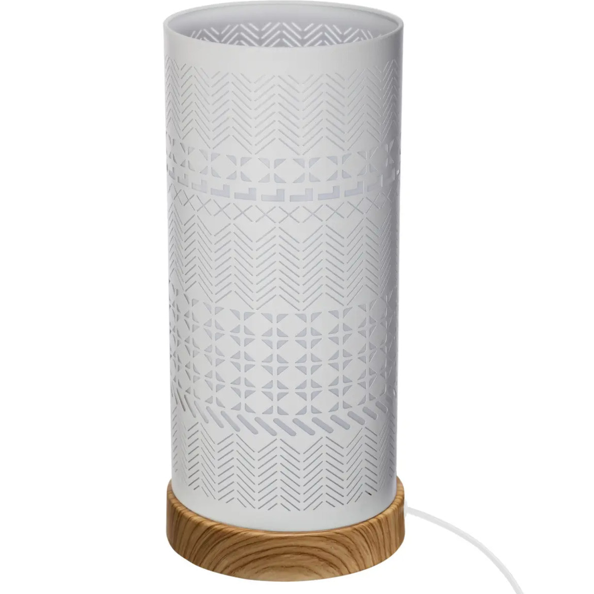 Lampe tactile "Lamby" blanche - métal ajouré H28 cm