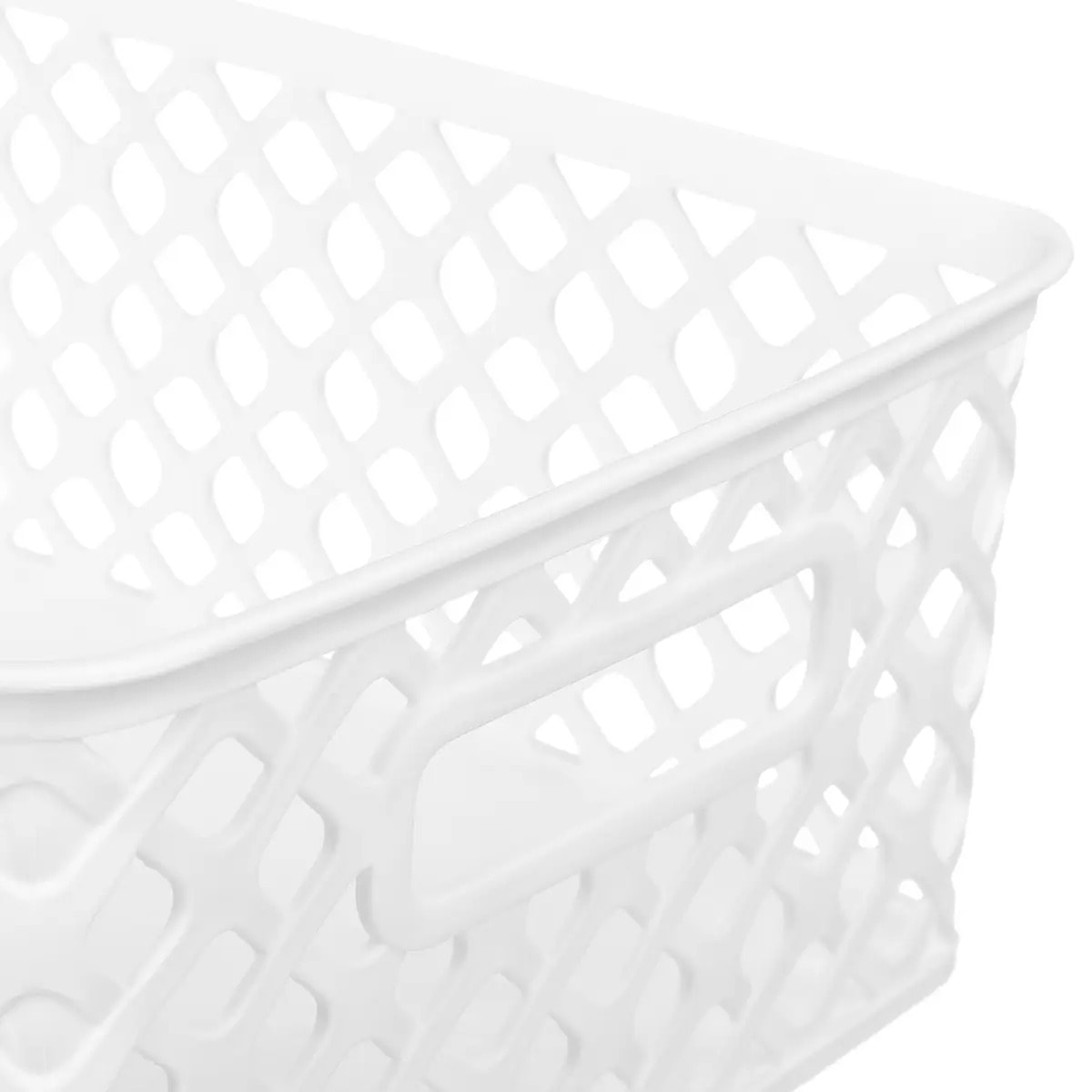 Panier en plastique 4L "Folk" blanc