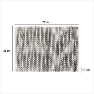 Tapis de bain boule en coton gris 75x50cm