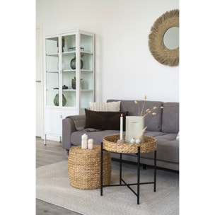 Statuetta decorativa in cemento beige con motivo tribale 6,5x15 cm