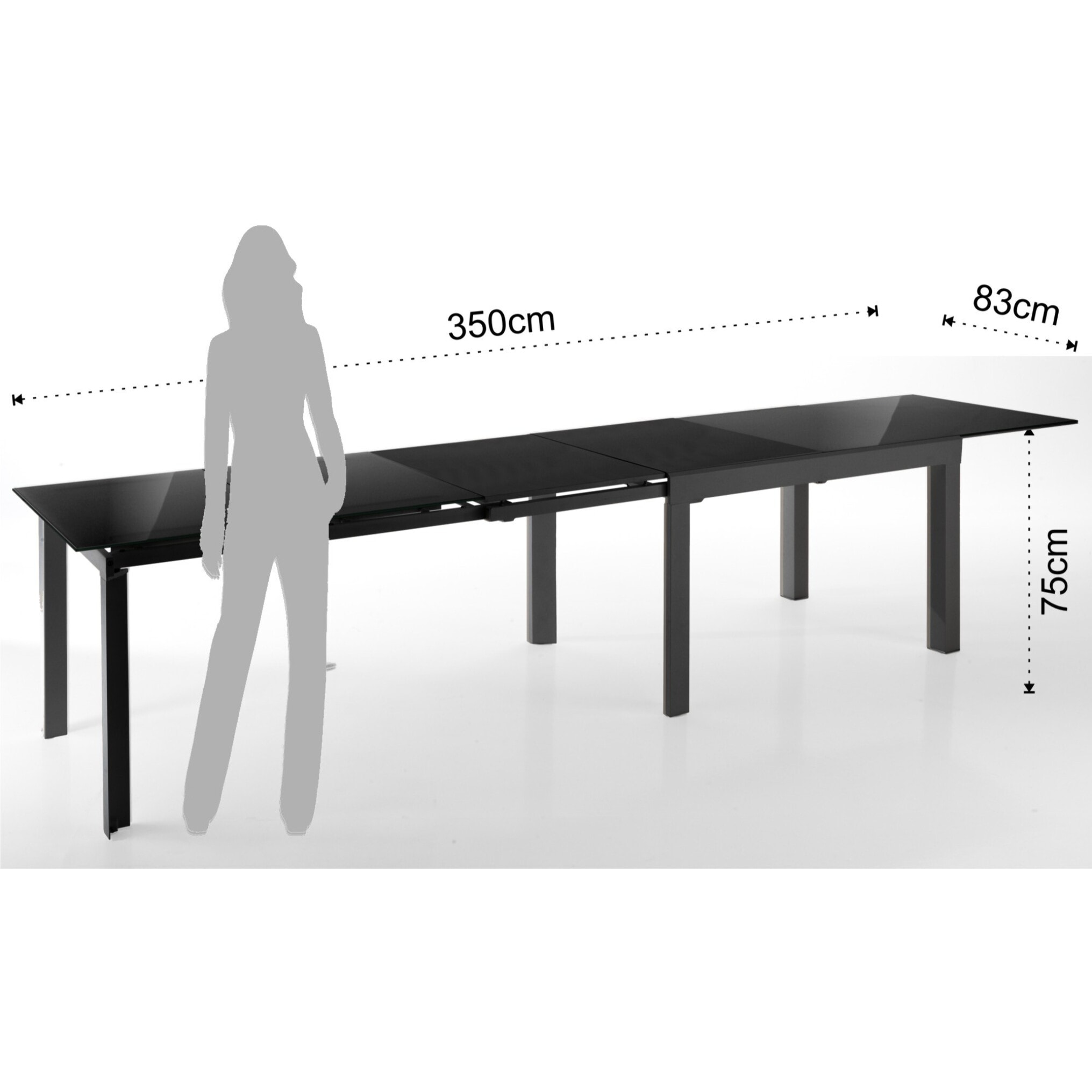 Tomasucci table extensible LONG - NOIR