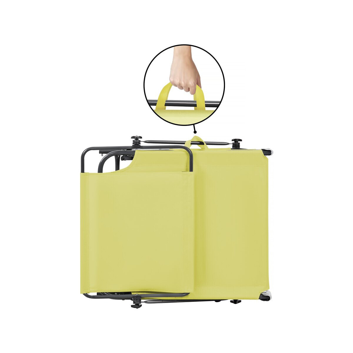 Bain de soleil pliable "Lazy" - Avec pare soleil - Jaune