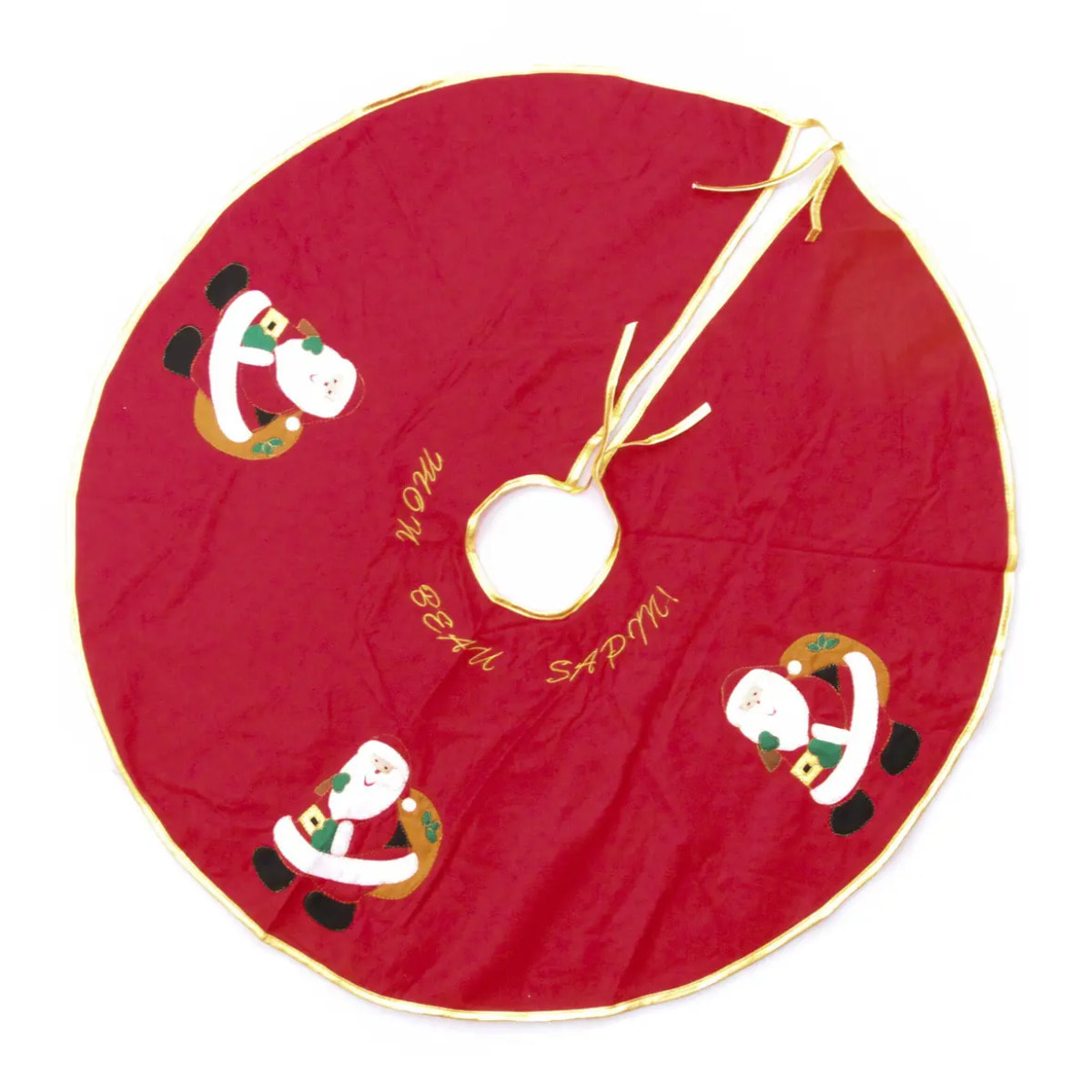 Tapis de sapin en feutrine rouge D90cm