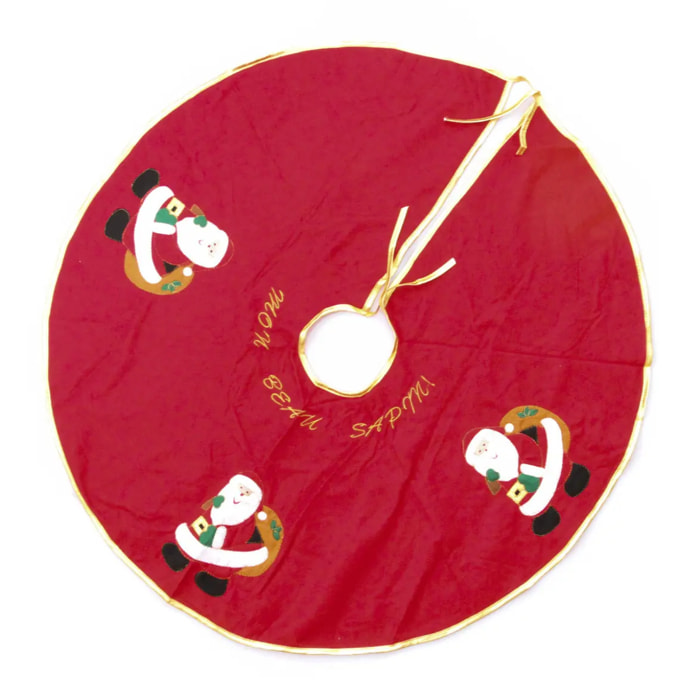 Tapis de sapin en feutrine rouge D90cm