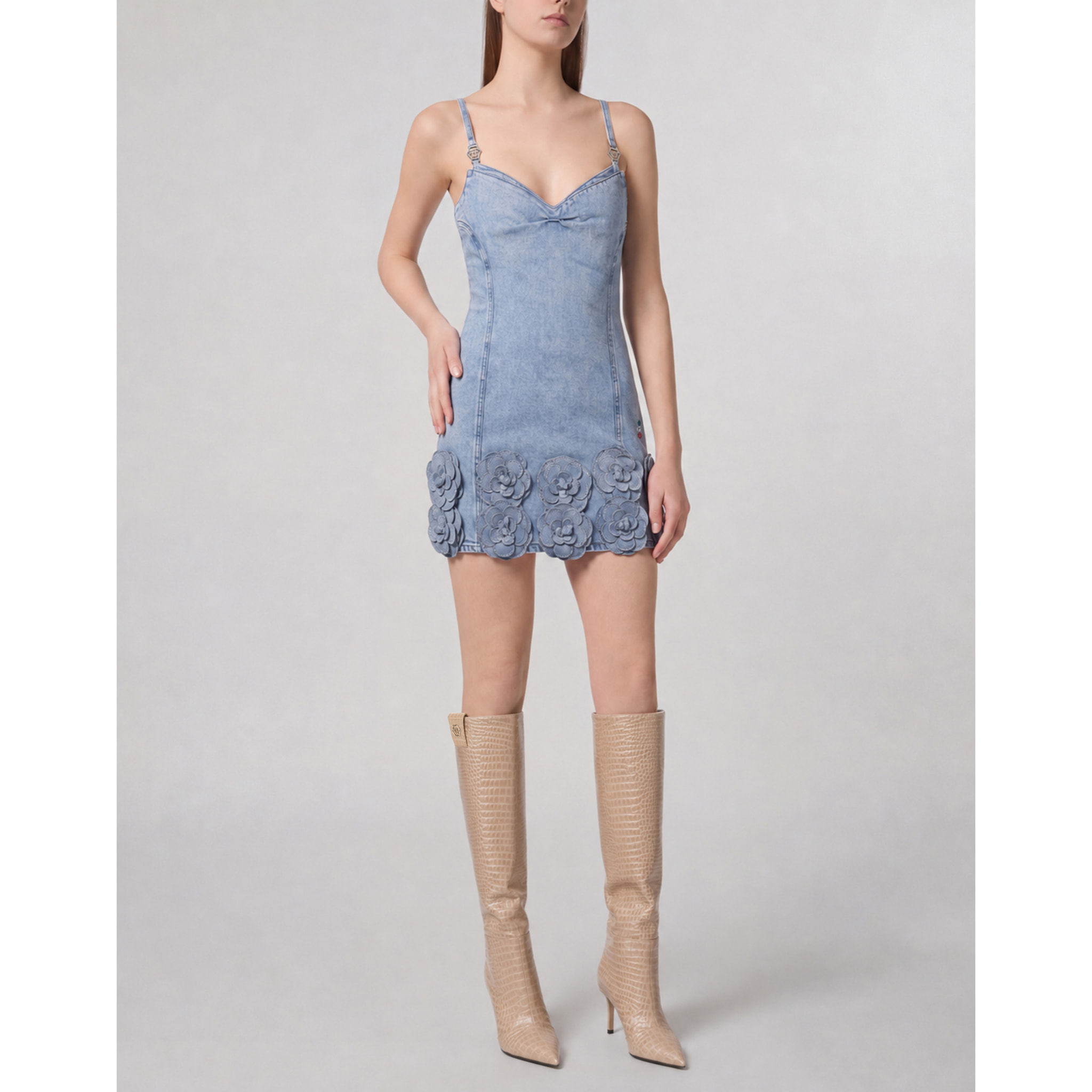 PHILIPP PLEIN Vestido vaquero ROSES