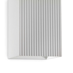 LUNE 2L Applique carré blanche cannelée