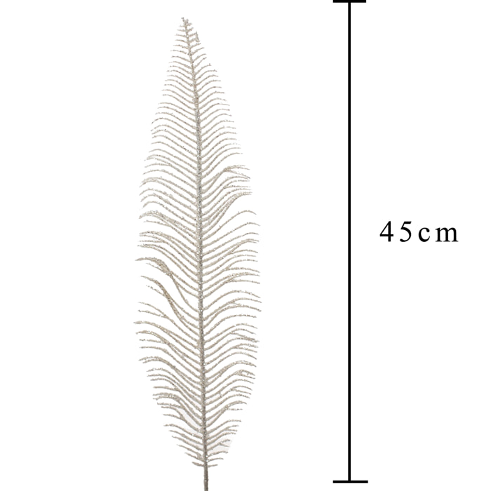 Felce con Glitter - Pezzi 12 - Colore Bianco - 8,5x45Hx0,05cm - Bianchi Dino