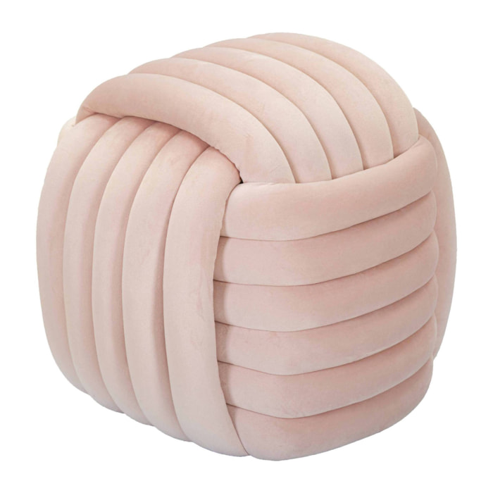 Pouf Bozzente, Poltrona multiuso, Scendiletto, Pouf poggiapiedi, 45x45 h45 cm, Rosa