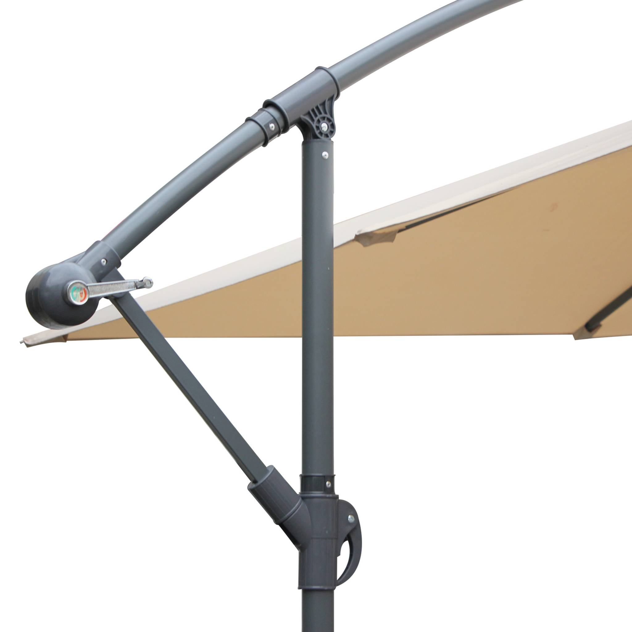 Parasol déporté carré 3x3m - Hardelot 3x3m - Beige - Manivelle anti-retour | Toile déperlante | Facile à utiliser