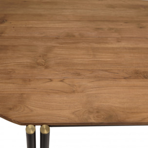 ALIDA - Table à manger ovale 200x105cm plateau bois de teck recyclé