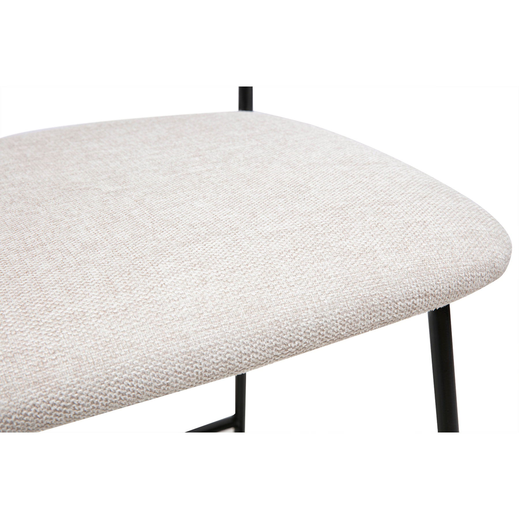 Tabourets de bar en tissu effet velours texturé beige H64 cm (lot de 2) BENTA