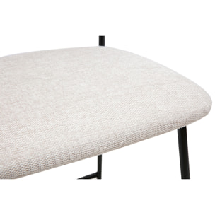 Tabourets de bar en tissu effet velours texturé beige H64 cm (lot de 2) BENTA