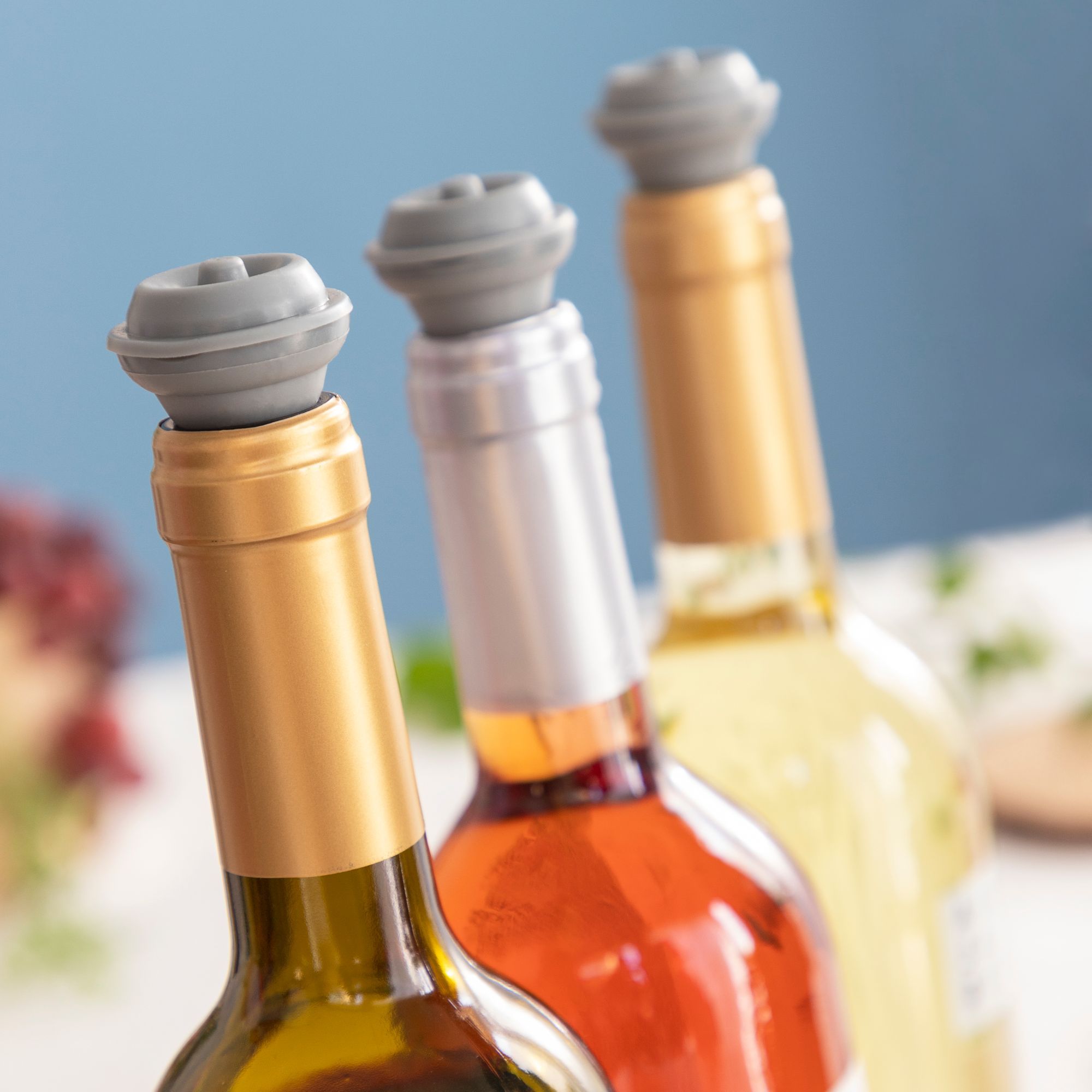 Pompa per sottovuoto e tappi per vino winuum innovagoods - grigio - 7,5x13x3,7 cm