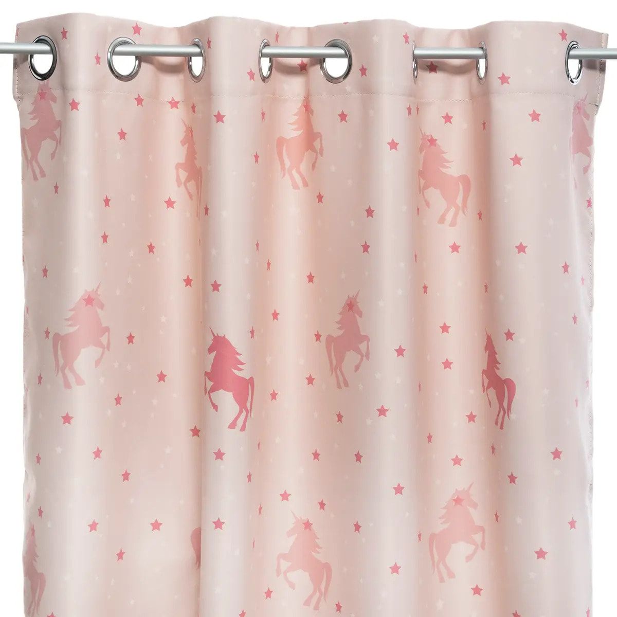 Rideau occultant enfant licorne rose clair 140x250cm