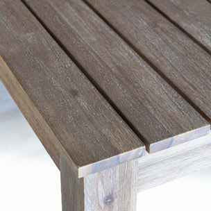 Ensemble table et 8 fauteuils de jardin en bois d'acacia et corde EDEN