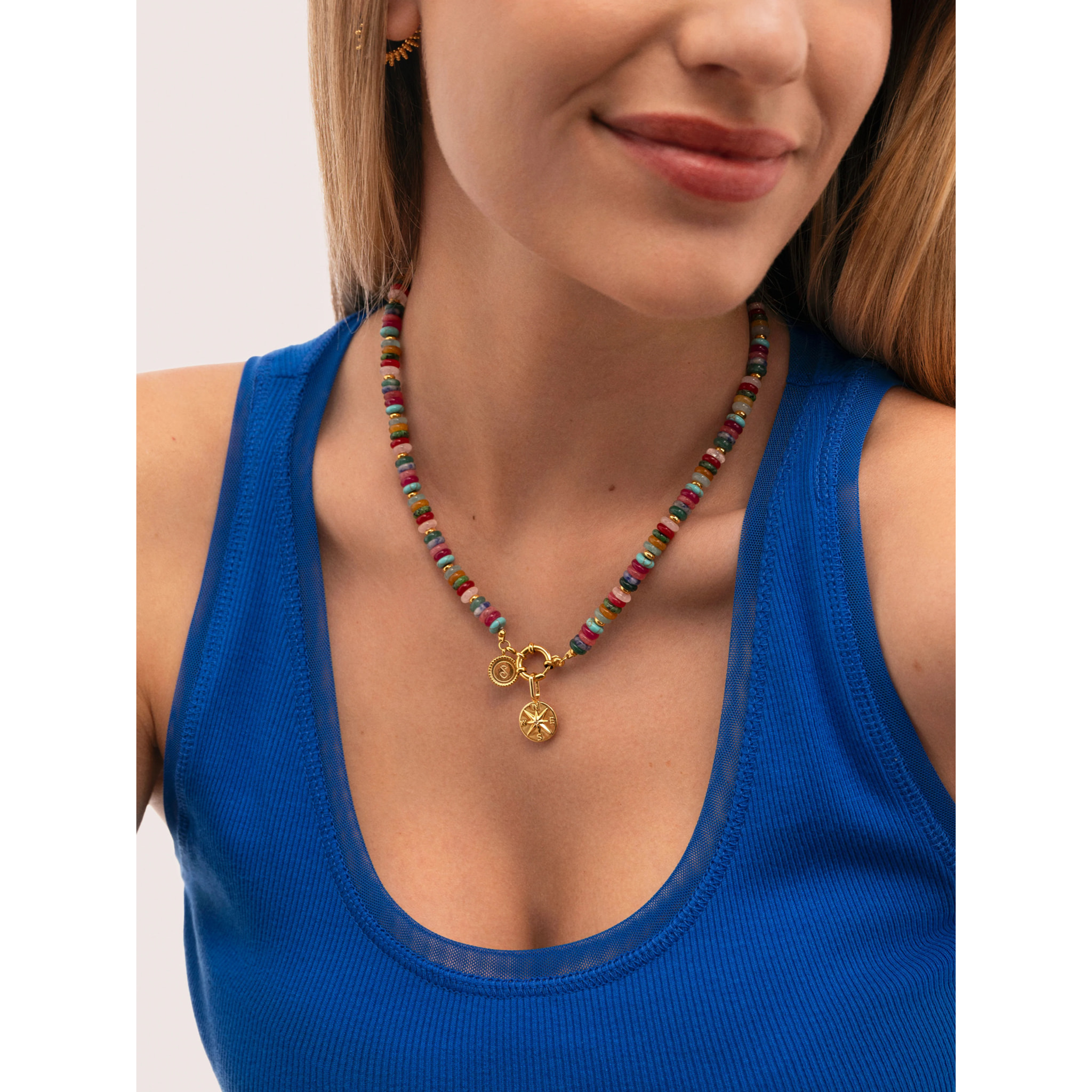Collar Habana Acero Baño Oro