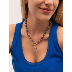 Collar Habana Acero Baño Oro