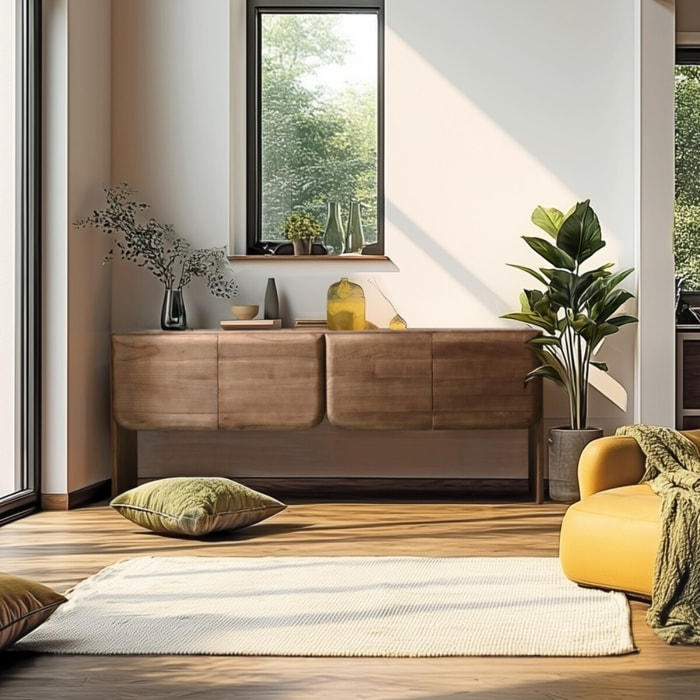 ROMY - Buffet 4 portes en bois de mindi