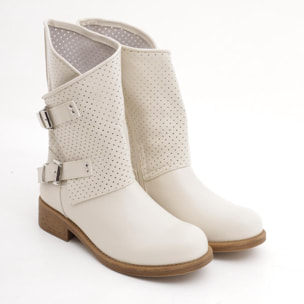 STIVALETTO FIBBIE CHOCOLA' BEIGE