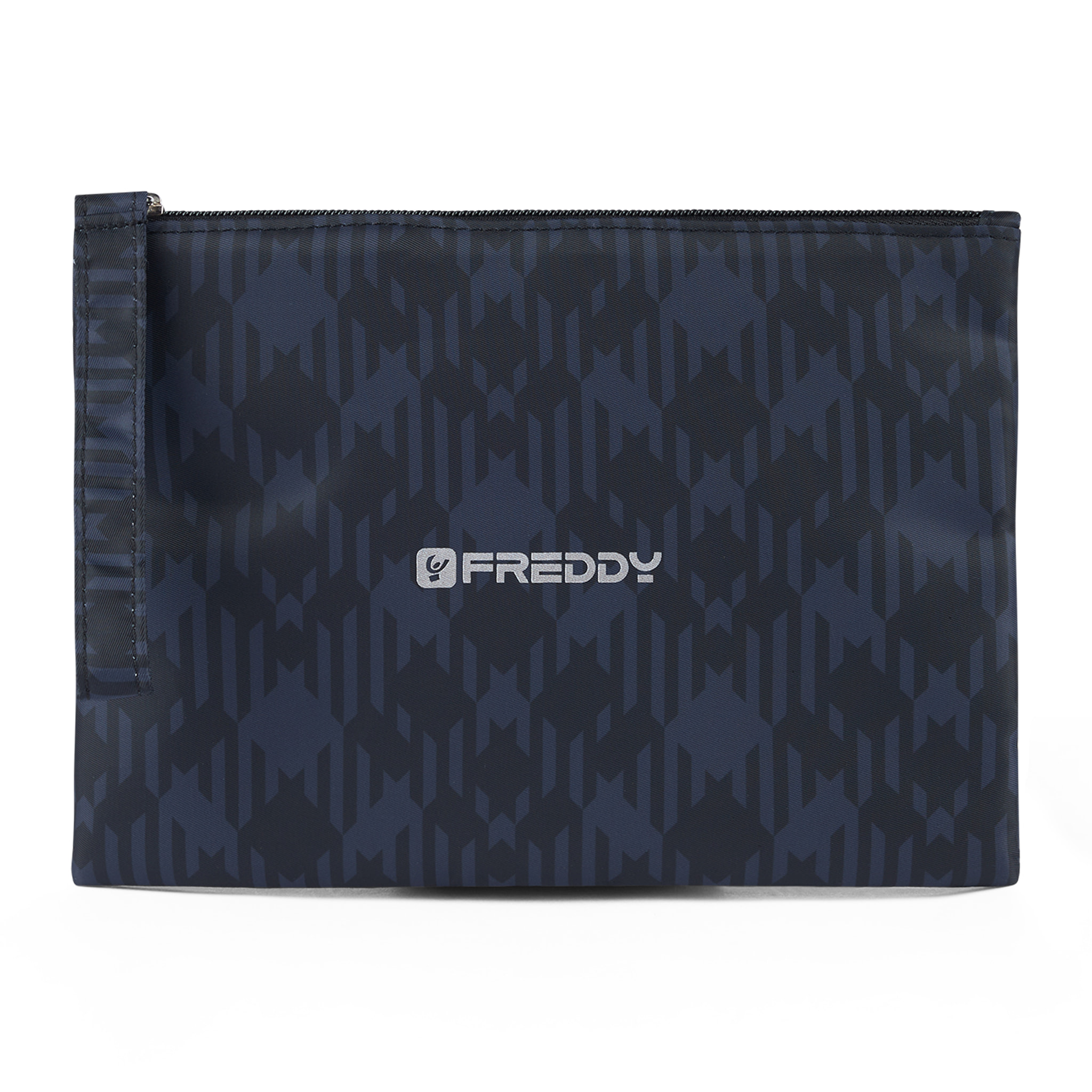 Bustina tartan in poliestere con zip e logo FREDDY