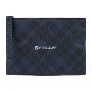 Bustina tartan in poliestere con zip e logo FREDDY