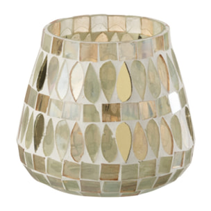 J-Line photophore Mosaïque - verre - beige - small - 2 pcs