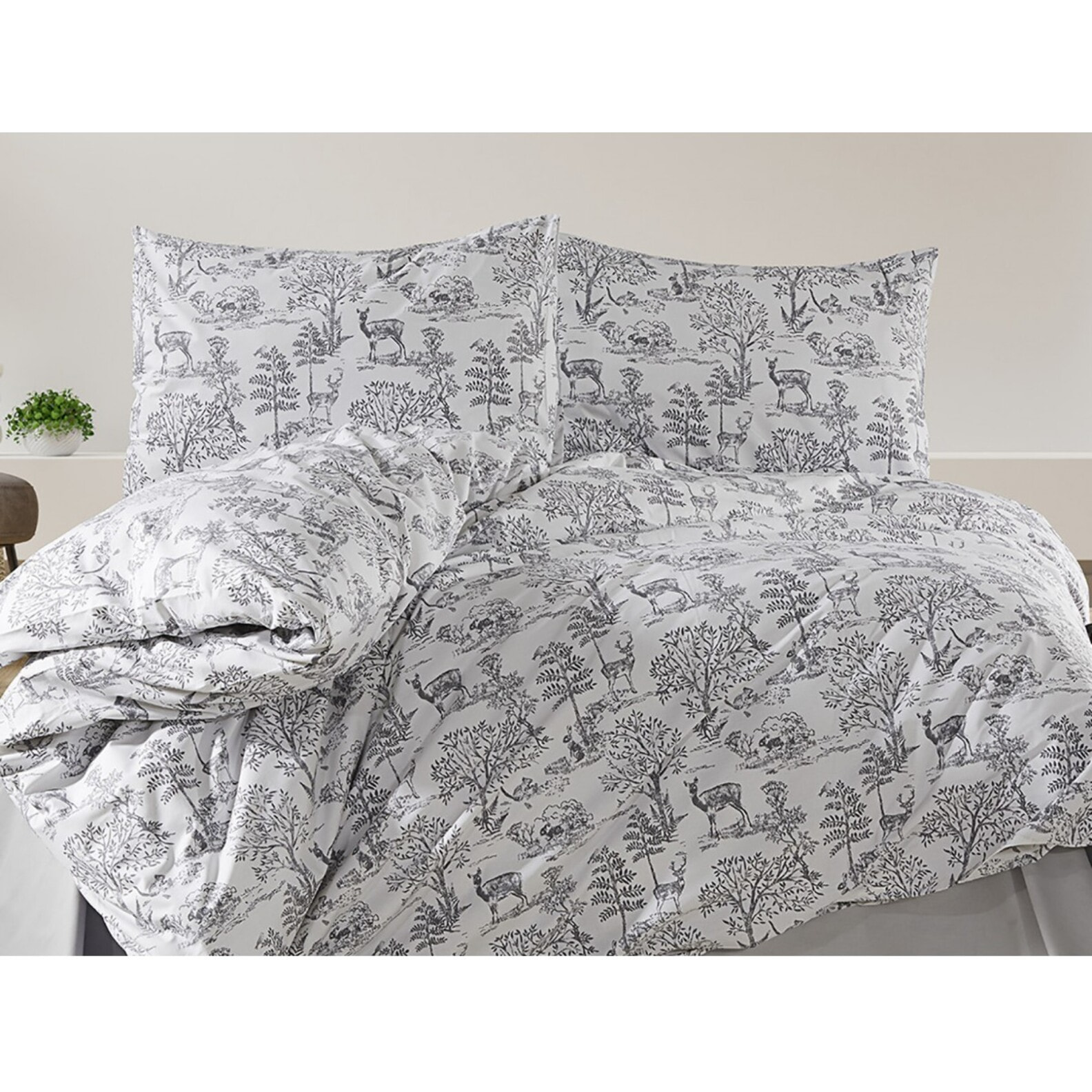 Parure housse de couette et taie(s) oreiller 100% Coton