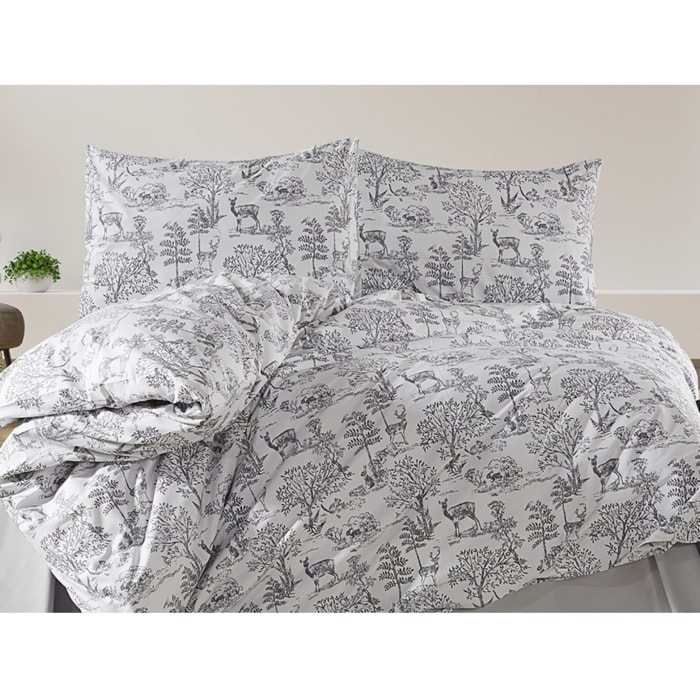 Parure housse de couette et taie(s) oreiller 100% Coton