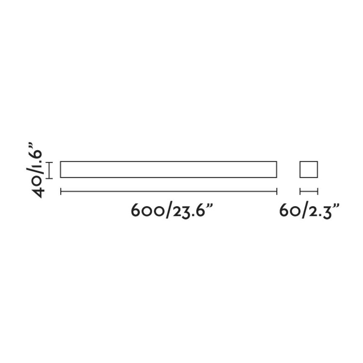 NILO 600 Aplique negro 12W