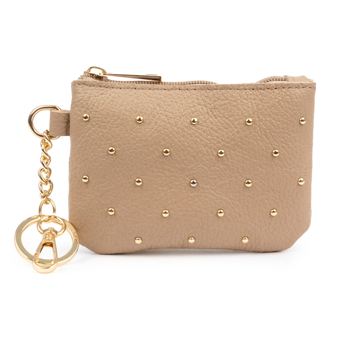 Bellosguardo Monedero Mujer. De piel auténtica acabado Dollaro con detalles metálicos.