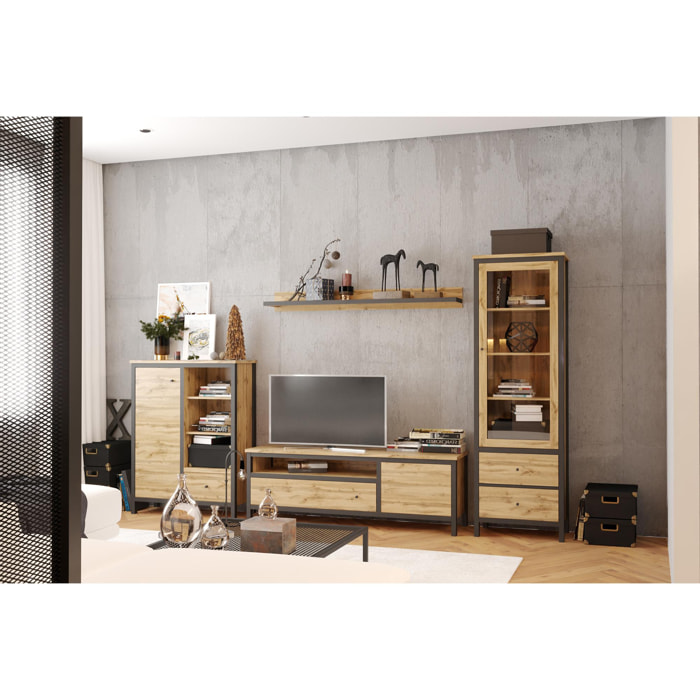 Mueble Tv Estilo Industrial 1 Cajón 1 Puerta