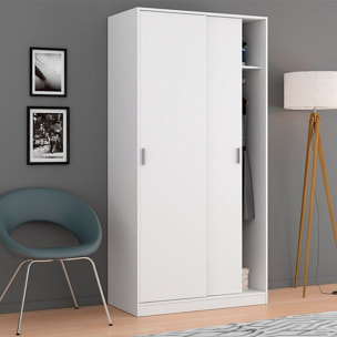 Armario de puertas correderas y diseño compacto en blanco artik 100x200 cm Max Blanco Artik (Blanco Mate)