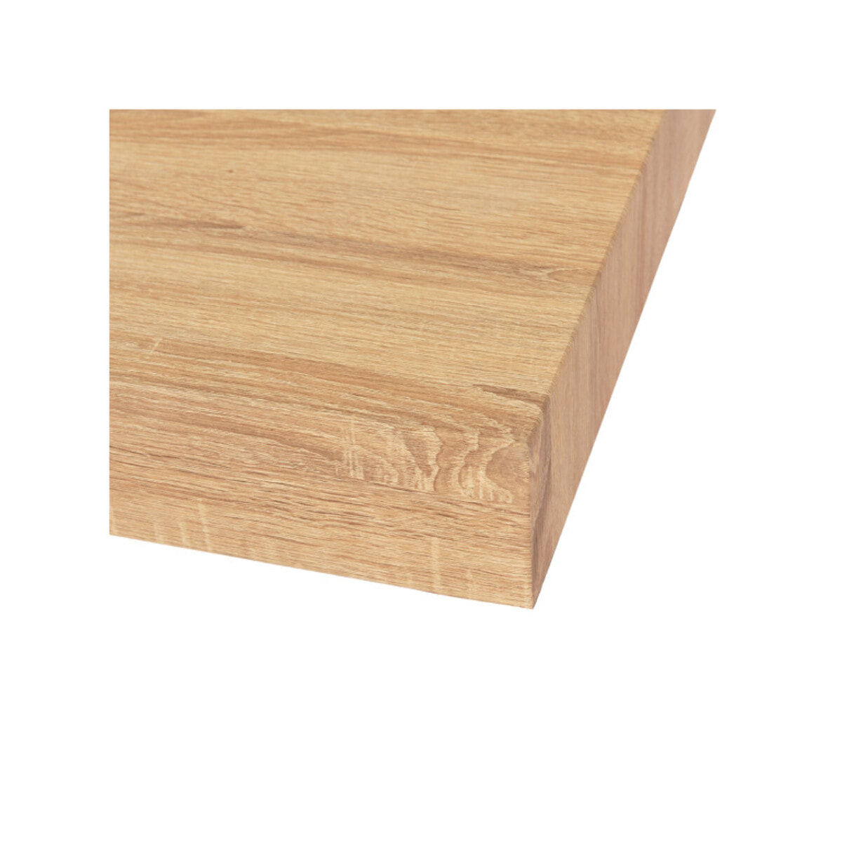 Table basse carré 80x80 cm en décor bois de chêne et pieds métal noir - LUNA