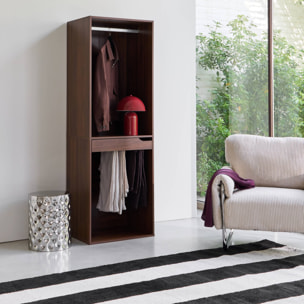 Module dressing décor bois avec penderie et porte-pantalons NEPAL