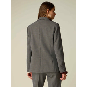 Oltre - Blazer pied de poule con tasche a patta - Grigio