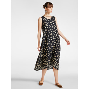 Elena Mirò - Vestido midi con estampado étnico - Negro