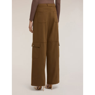 Motivi - Pantalones cargo de franela mezcla de lana - Marrón