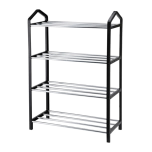 Well home organizador de zapatos de 4 capas con estructura de hierro y plástico para un almacenamiento eficiente