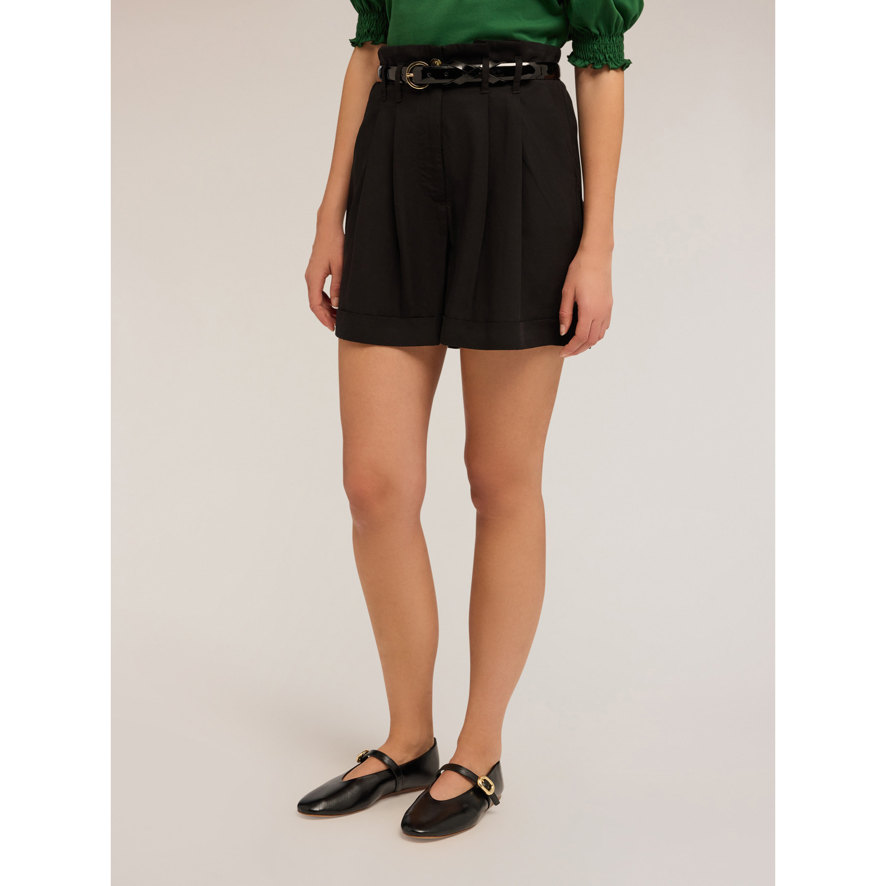 Motivi - Shorts fluido con pliegues - Negro