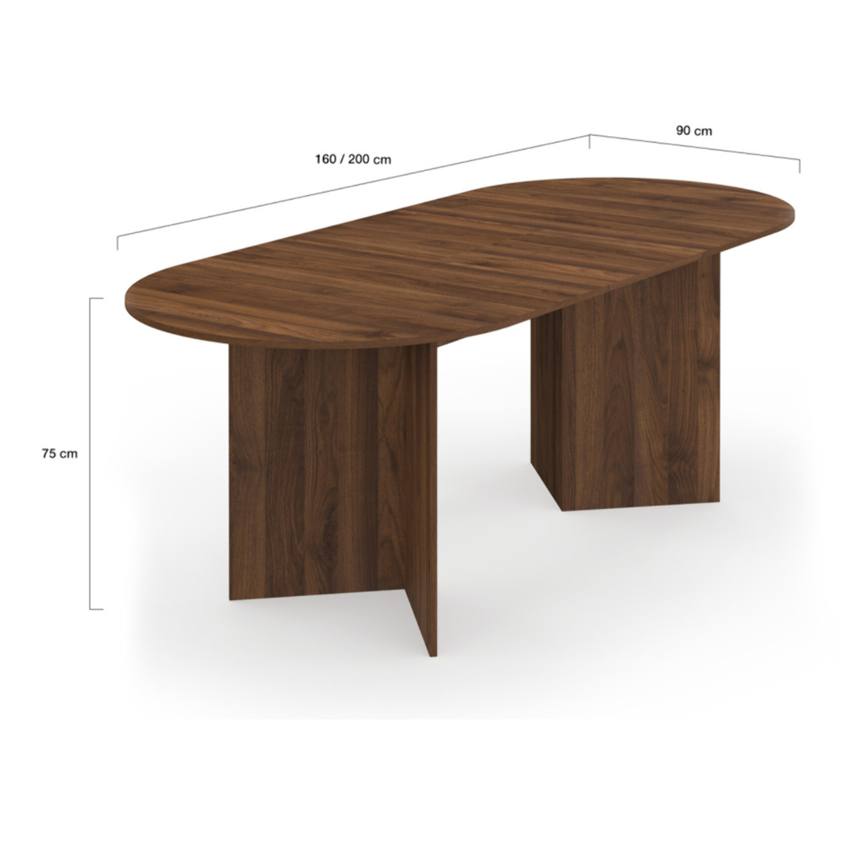 Table à manger extensible Gabin 160-200cm effet noyer