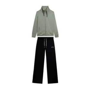 Tuta con zip e collo alto, pantaloni wide leg